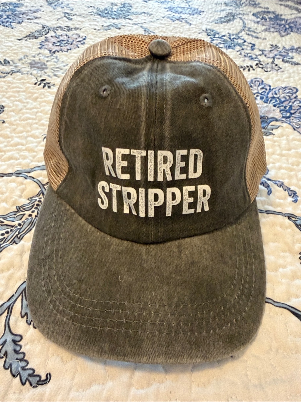 Retired Stripper Distressed Trucker Hat - Gag gift